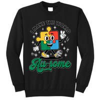 I Make The World Au-Some Autism Puzzle Boy Support Tall Sweatshirt