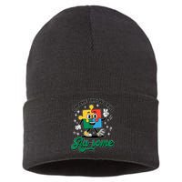 I Make The World Au-Some Autism Puzzle Boy Support Sustainable Knit Beanie