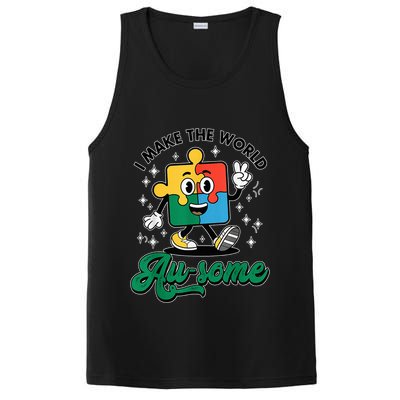 I Make The World Au-Some Autism Puzzle Boy Support PosiCharge Competitor Tank