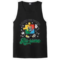 I Make The World Au-Some Autism Puzzle Boy Support PosiCharge Competitor Tank