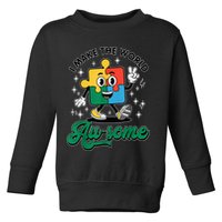 I Make The World Au-Some Autism Puzzle Boy Support Toddler Sweatshirt