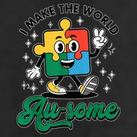 I Make The World Au-Some Autism Puzzle Boy Support Trucker Hat