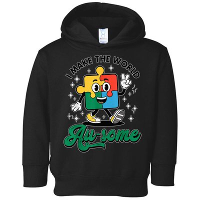 I Make The World Au-Some Autism Puzzle Boy Support Toddler Hoodie