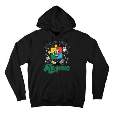 I Make The World Au-Some Autism Puzzle Boy Support Tall Hoodie
