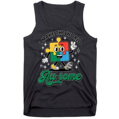 I Make The World Au-Some Autism Puzzle Boy Support Tank Top