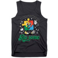 I Make The World Au-Some Autism Puzzle Boy Support Tank Top