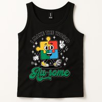 I Make The World Au-Some Autism Puzzle Boy Support Tank Top