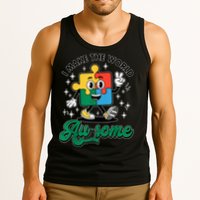 I Make The World Au-Some Autism Puzzle Boy Support Tank Top