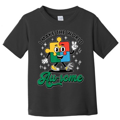 I Make The World Au-Some Autism Puzzle Boy Support Toddler T-Shirt