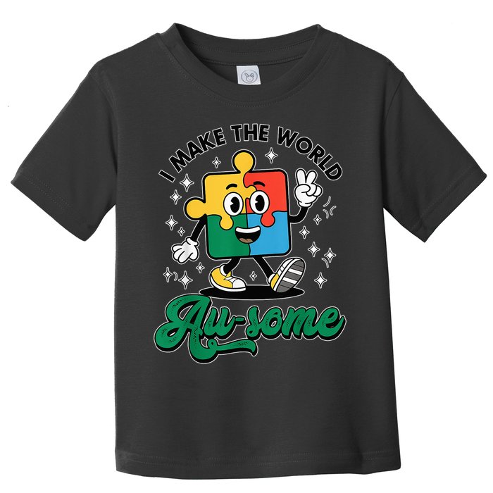 I Make The World Au-Some Autism Puzzle Boy Support Toddler T-Shirt