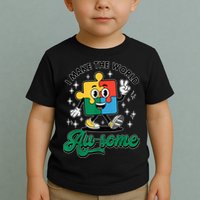 I Make The World Au-Some Autism Puzzle Boy Support Toddler T-Shirt