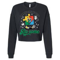I Make The World Au-Some Autism Puzzle Boy Support Cropped Pullover Crew