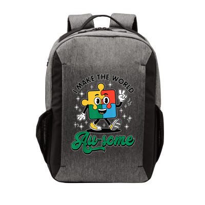 I Make The World Au-Some Autism Puzzle Boy Support Vector Backpack