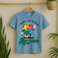 I Make The World Au-Some Autism Puzzle Boy Support T-Shirt