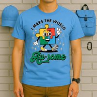 I Make The World Au-Some Autism Puzzle Boy Support T-Shirt