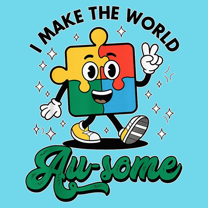I Make The World Au-Some Autism Puzzle Boy Support T-Shirt