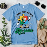 I Make The World Au-Some Autism Puzzle Boy Support Premium T-Shirt