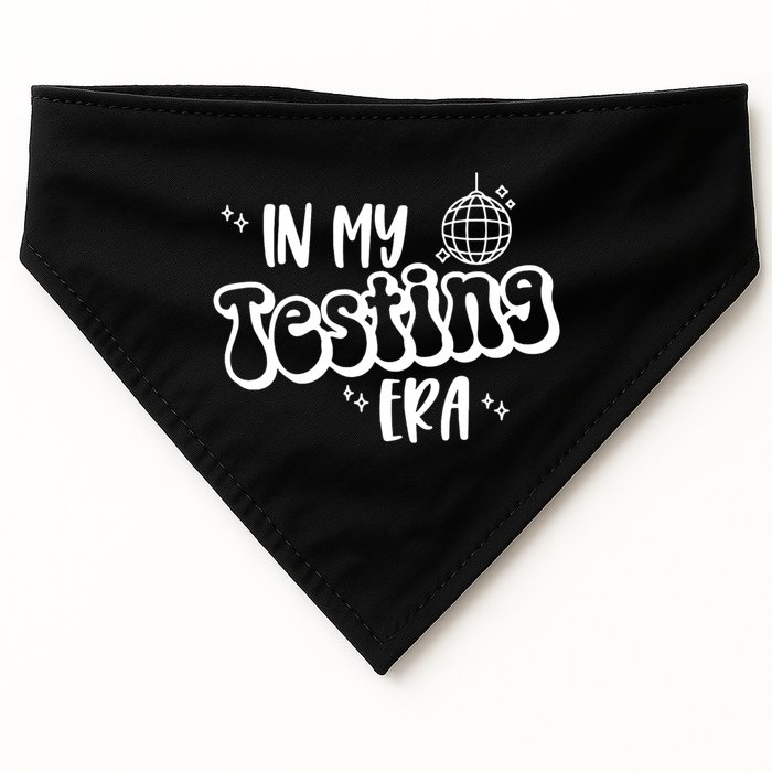 In My Testing Era, Funny Testing Teacher, Teaching Student USA-Made Doggie Bandana