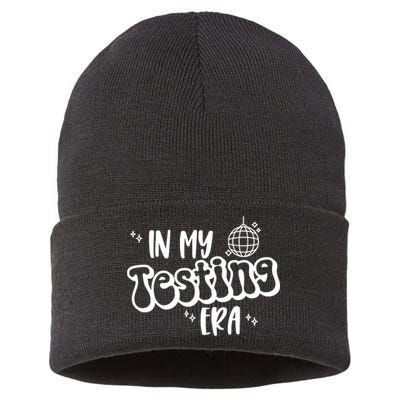 In My Testing Era, Funny Testing Teacher, Teaching Student Sustainable Knit Beanie