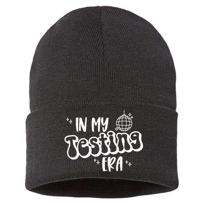 In My Testing Era, Funny Testing Teacher, Teaching Student Sustainable Knit Beanie