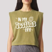 In My Testing Era, Funny Testing Teacher, Teaching Student Garment-Dyed Women's Muscle Tee