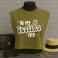 In My Testing Era, Funny Testing Teacher, Teaching Student Garment-Dyed Women's Muscle Tee