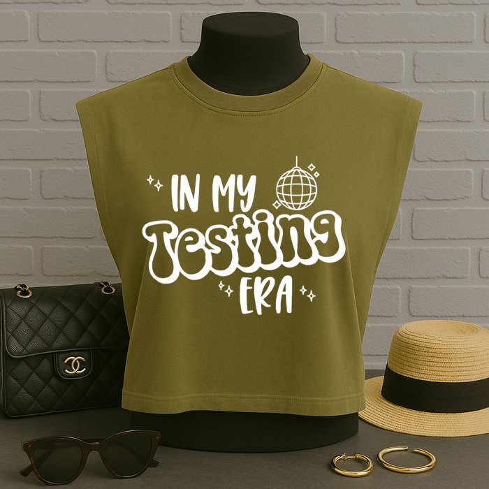 In My Testing Era, Funny Testing Teacher, Teaching Student Garment-Dyed Women's Muscle Tee