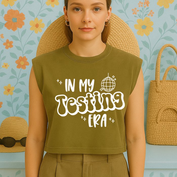 In My Testing Era, Funny Testing Teacher, Teaching Student Garment-Dyed Women's Muscle Tee