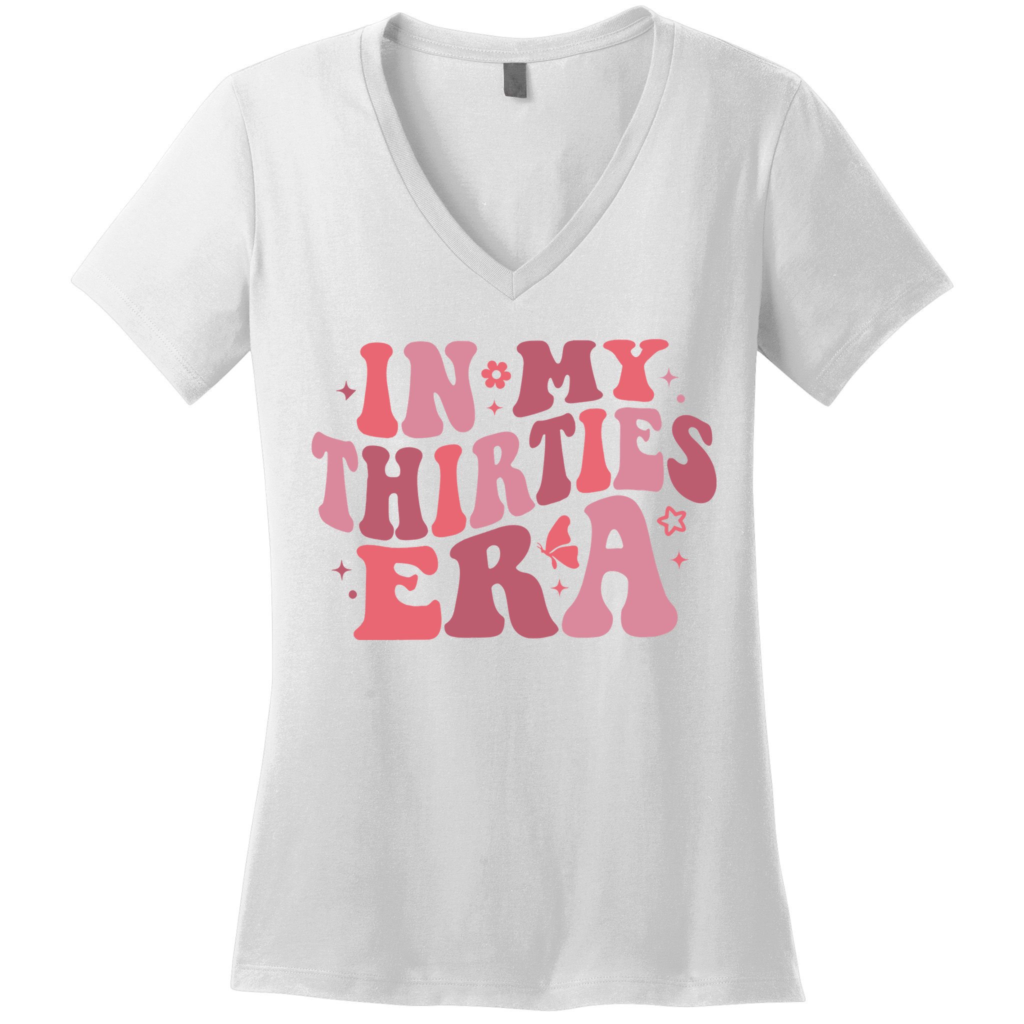In My Thirties Era Thirtieth Birthday Funny Birthday Women's V-Neck T-Shirt