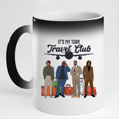 It's My Turn Travel Club Traveling Black African American Men 11oz Black Color Changing Mug