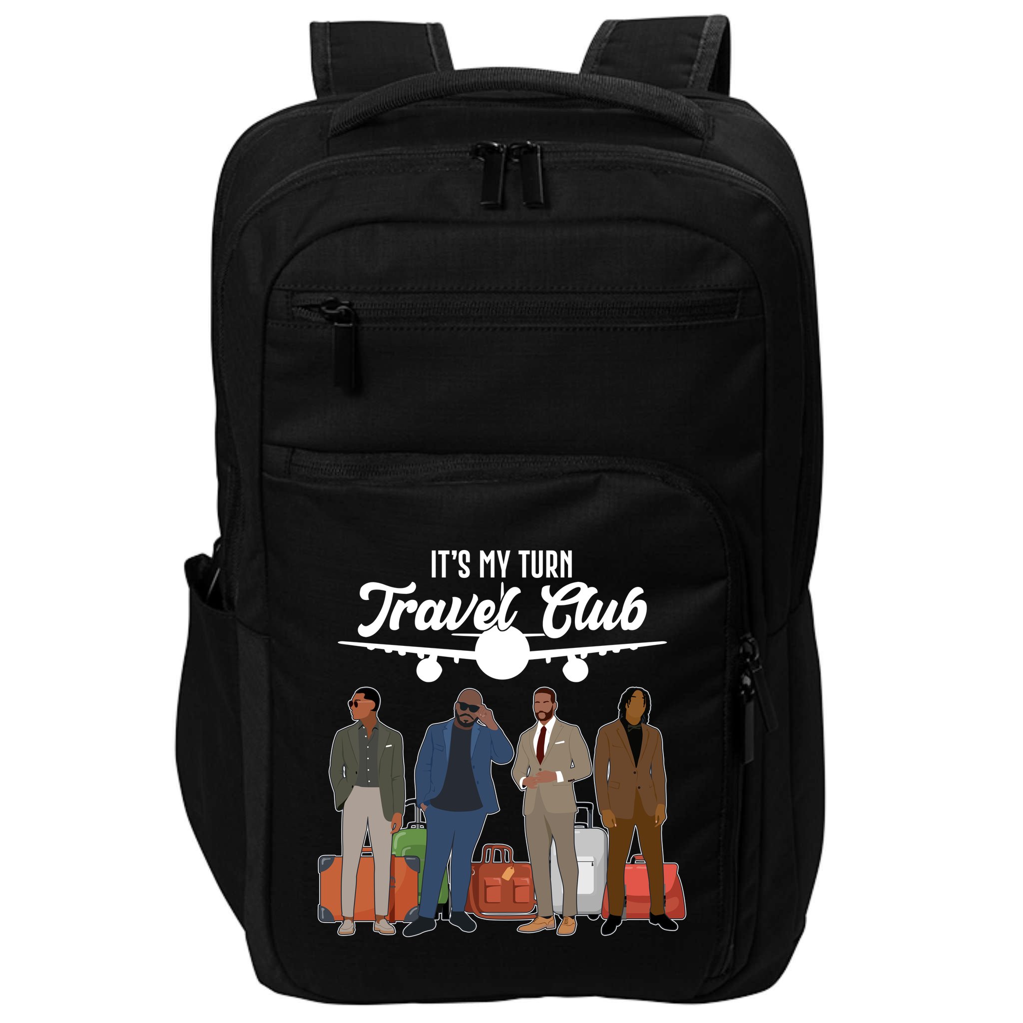 It's My Turn Travel Club Traveling Black African American Men Impact Tech Backpack