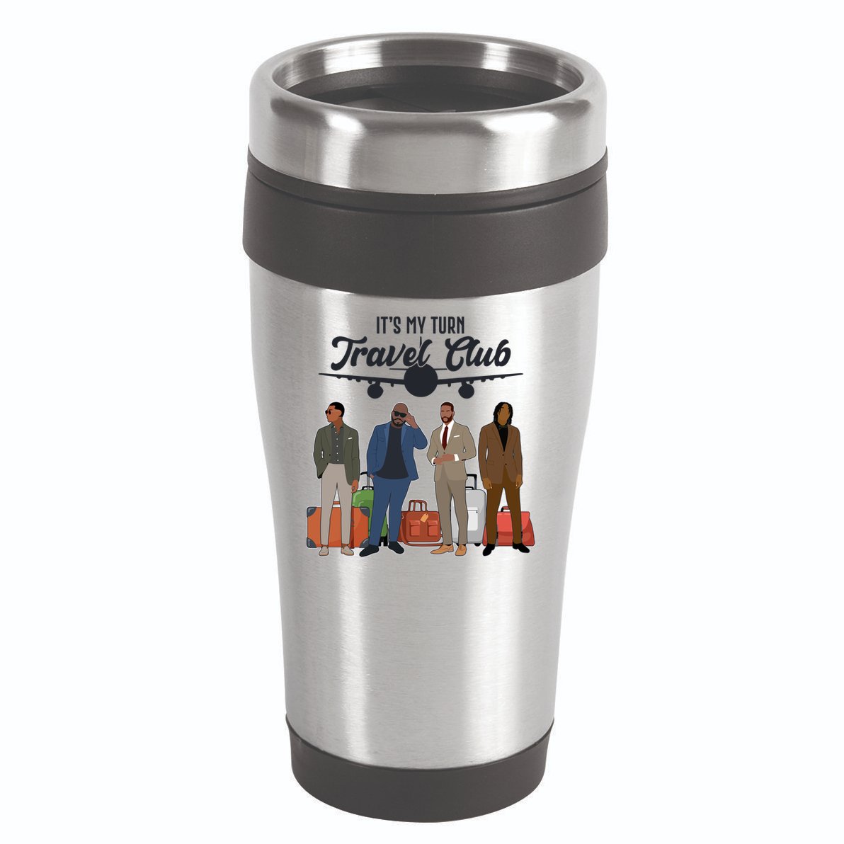 It's My Turn Travel Club Traveling Black African American Men 16oz Travel Tumbler