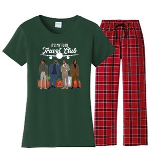 It's My Turn Travel Club Traveling Black African American Men Women's Flannel Pajama Set