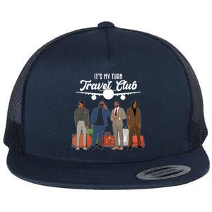 It's My Turn Travel Club Traveling Black African American Men Flat Bill Trucker Hat