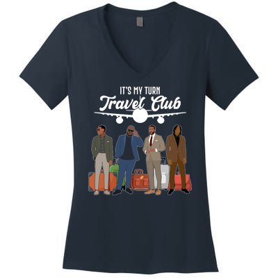 It's My Turn Travel Club Traveling Black African American Men Women's V-Neck T-Shirt