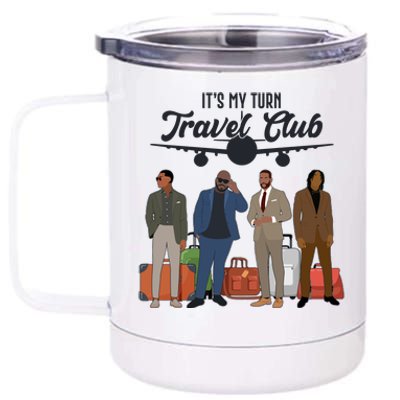 It's My Turn Travel Club Traveling Black African American Men 12 oz Stainless Steel Tumbler Cup