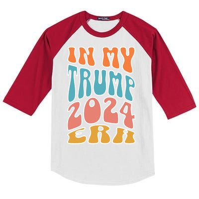 In My Trump 2024 Era Pro Trump Supporter Trump Gift Kids Colorblock Raglan Jersey