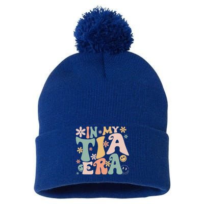 In My Tia Era Retro Groovy Funny Cool Aunt Auntie Club Pom Pom 12in Knit Beanie