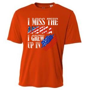 I Miss The America I Grew Up In Distress American Flag Cute Gift Cooling Performance Crew T-Shirt