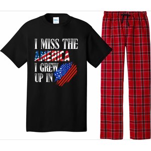 I Miss The America I Grew Up In Distress American Flag Cute Gift Pajama Set