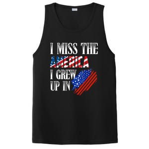 I Miss The America I Grew Up In Distress American Flag Cute Gift PosiCharge Competitor Tank