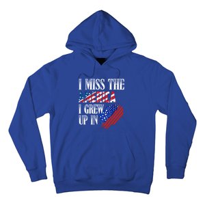 I Miss The America I Grew Up In Distress American Flag Cute Gift Hoodie