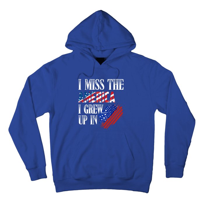 I Miss The America I Grew Up In Distress American Flag Cute Gift Hoodie