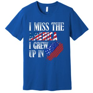 I Miss The America I Grew Up In Distress American Flag Cute Gift Premium T-Shirt