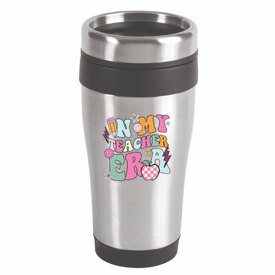 In My Teaching Era Best Teacher Appreciation Retro Groovy 16oz Travel Tumbler