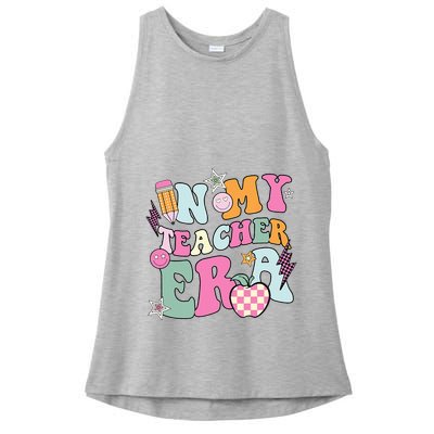 In My Teaching Era Best Teacher Appreciation Retro Groovy Ladies PosiCharge Tri-Blend Wicking Tank