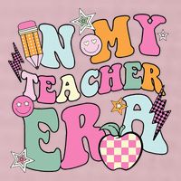 In My Teaching Era Best Teacher Appreciation Retro Groovy 25L Jumbo Tote