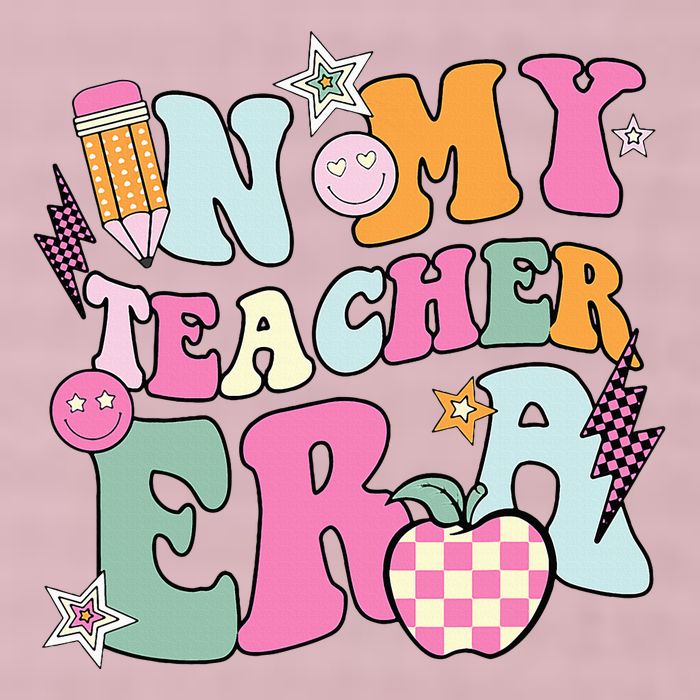 In My Teaching Era Best Teacher Appreciation Retro Groovy 25L Jumbo Tote