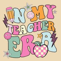 In My Teaching Era Best Teacher Appreciation Retro Groovy Drawstring Bag