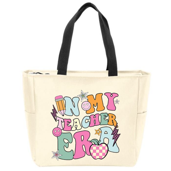 In My Teaching Era Best Teacher Appreciation Retro Groovy Zip Tote Bag